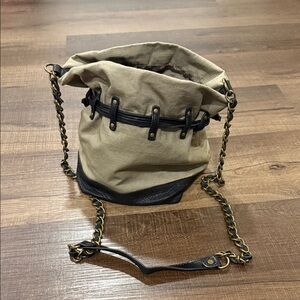 Joe's Jeans Tan and Black Bucket Bag